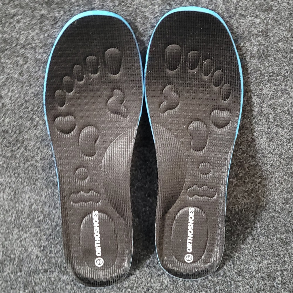 Orthoshoes Walking Sneakers Womens 9/EU 40 Black Mint Green Knit Toggle Slip On - Picture 9 of 12